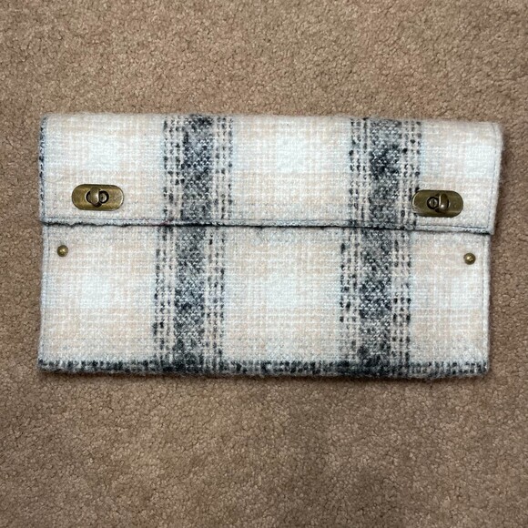 Anthropologie Schuler & Sons‎ Philadelphia Plaid Clutch Bag Purse - Picture 1 of 8